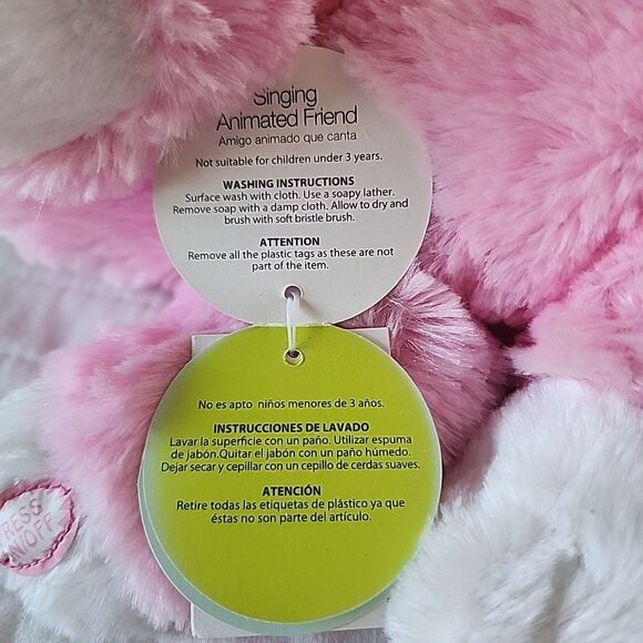 Dan Dee Singing Animated Plush Bunny Rabbit Pink Lights Peter Cottontail Easter - Picture 6 of 10